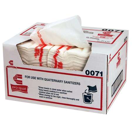 CHICOPEE 13x21 Foodservice White/Red Print Med-Heavy Duty Towel, Microban, PK150 0071